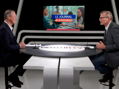 Jerôme Joinet et son invité Olivier Deveaud sur le plateau du journal de la formation.